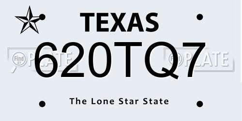 620TQ7 Texas License Plate