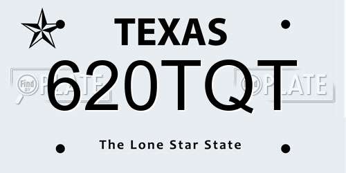 620TQT Texas License Plate