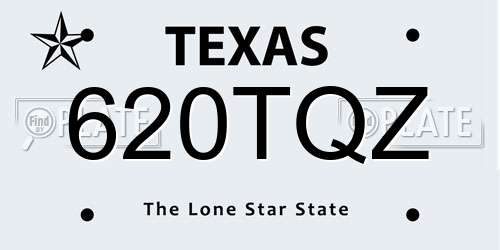 620TQZ Texas License Plate