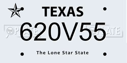 620V55 Texas License Plate