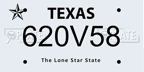 620V58 Texas License Plate