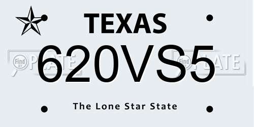 620VS5 Texas License Plate