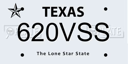 620VSS Texas License Plate