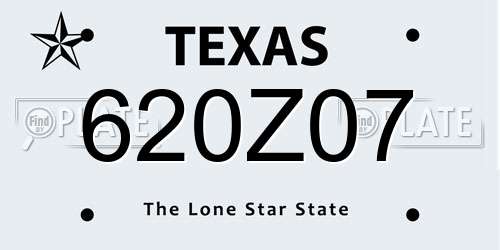 620Z07 Texas License Plate