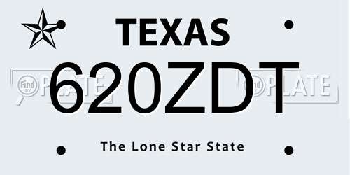 620ZDT Texas License Plate