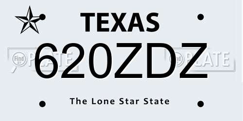 620ZDZ Texas License Plate