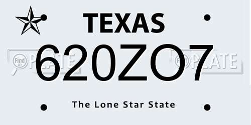 620ZO7 Texas License Plate