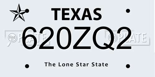 620ZQ2 Texas License Plate