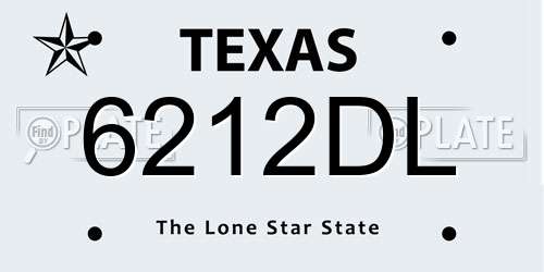 6212DL Texas License Plate