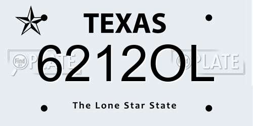 6212OL Texas License Plate
