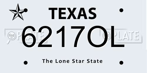 6217OL Texas License Plate