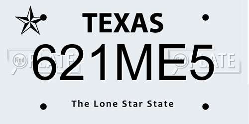 621ME5 Texas License Plate