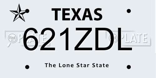 621ZDL Texas License Plate