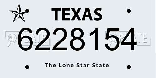 6228154 Texas License Plate