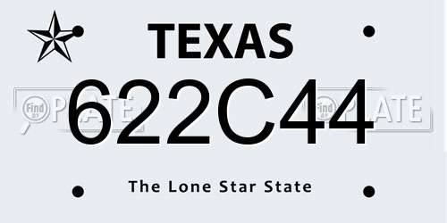 622C44 Texas License Plate