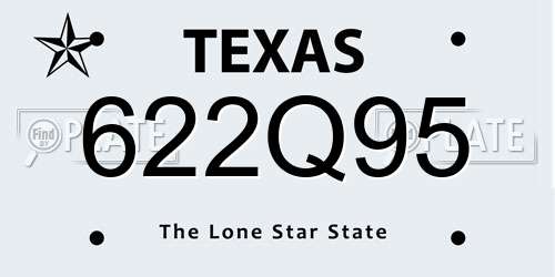 622Q95 Texas License Plate
