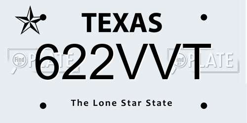 622VVT Texas License Plate