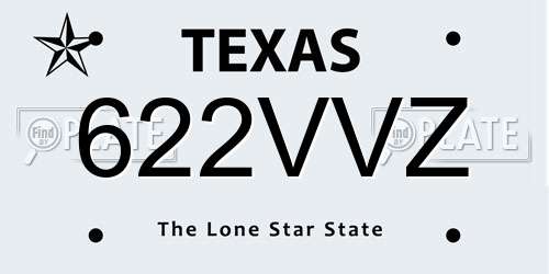 622VVZ Texas License Plate