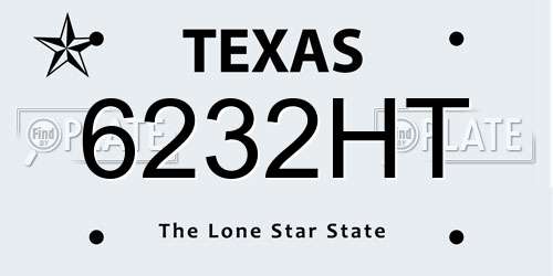 6232HT Texas License Plate