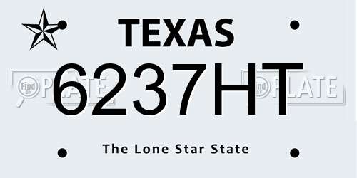 6237HT Texas License Plate