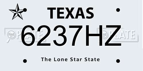 6237HZ Texas License Plate