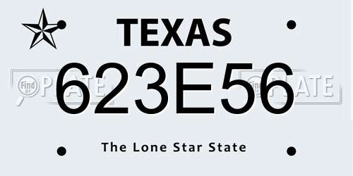 623E56 Texas License Plate