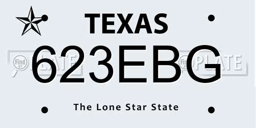 623EBG Texas License Plate