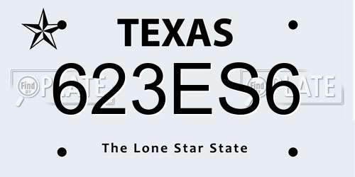 623ES6 Texas License Plate