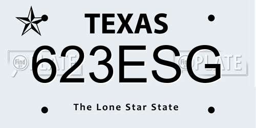 623ESG Texas License Plate