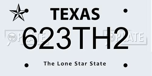 623TH2 Texas License Plate