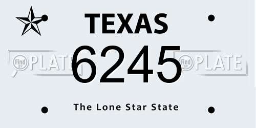 6245 Texas License Plate
