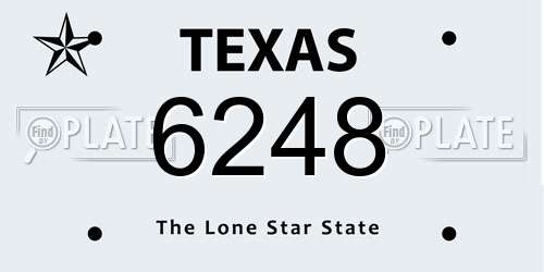6248 Texas License Plate