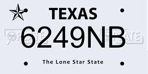 6249NB Texas License Plate