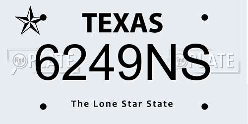 6249NS Texas License Plate