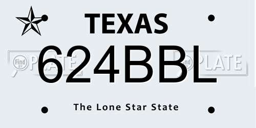 624BBL Texas License Plate