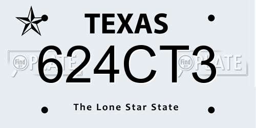 624CT3 Texas License Plate