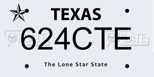 624CTE Texas License Plate
