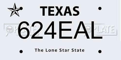 624EAL Texas License Plate