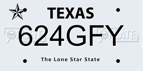 624GFY Texas License Plate