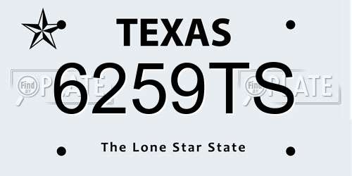 6259TS Texas License Plate
