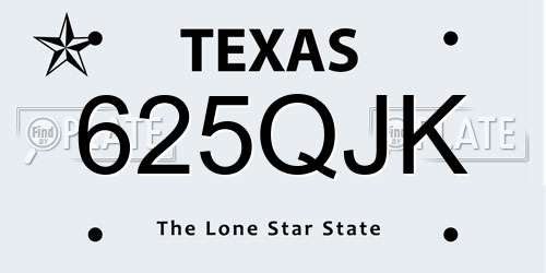 625QJK Texas License Plate