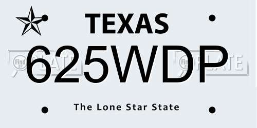 625WDP Texas License Plate