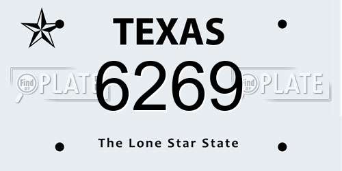 6269 Texas License Plate