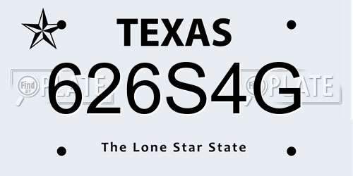626S4G Texas License Plate