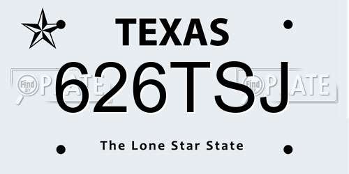 626TSJ Texas License Plate