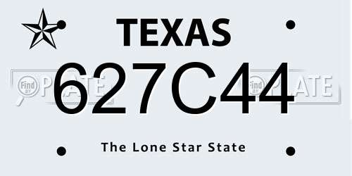 627C44 Texas License Plate