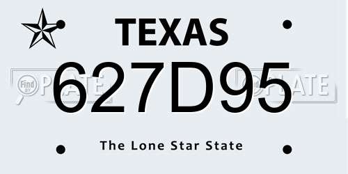 627D95 Texas License Plate