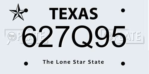 627Q95 Texas License Plate