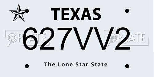 627VV2 Texas License Plate