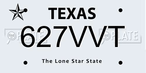 627VVT Texas License Plate